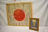 WWII Japanese Rising Sun Good Luck Flag w/ Docs.