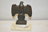 WWII German Nazi Bronze Desk Eagle on Marble Base