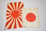 Two WWII Japanese Flags