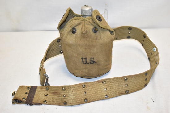 US 1918 B.A. CO. Military Canteen and Belt