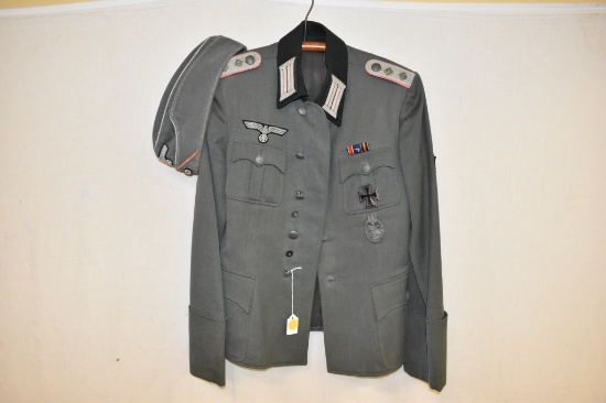 WWII German Officer's Panzer Tunic & Hat Uniform