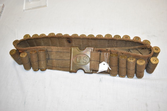 Collectible Ammo in 1881 Mills US Canvas Belt