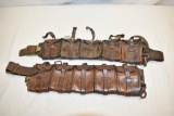 Two Leather Military Ammo Belts & Pouches