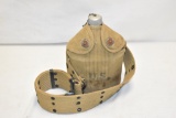 WWI Military Canteen and Mills 1918 Belt