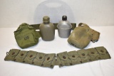 Two Military Canteens and Belts