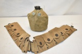 US WWI Ammo Belt & Canteen