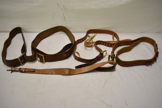 Four Leather Ammo Belts