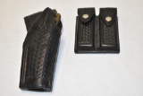 Leather Holster and Double Magazine Holster