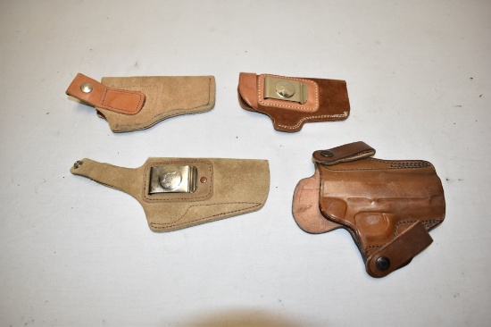 Four Leather Pistol Holsters