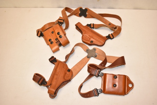Two Leather Shoulder Holsters