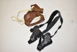 Two Leather Shoulder Holsters