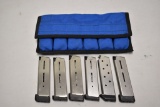 Six 1911 45 Cal Magazines with Case