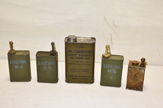 Five US Military Lubricating Tins