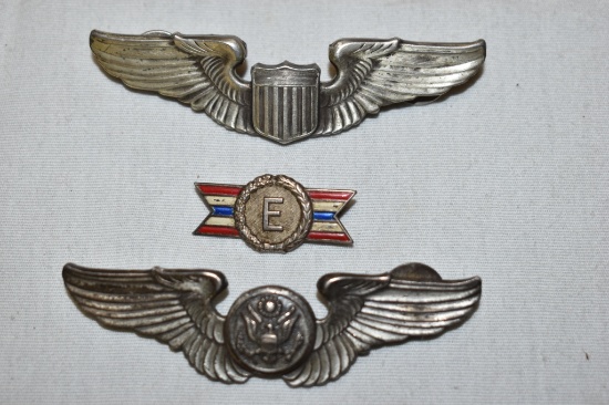 3 US Sterling Military Pins