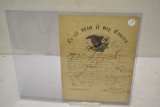 Civil War Veteran Discharge Papers. August 20 1865