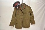 WWII Japanese Imperial Army Jacket and Visor Cap