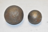 Two Civil War Cannon Balls
