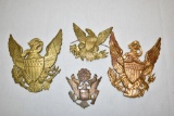 Four US Military Hat Badges