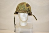 US WWII Camo Helmet Liner & Camo Cloth Cover