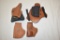 Four Leather Pistol Holsters