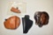 Three Leather Pistol Holsters & Tie Down