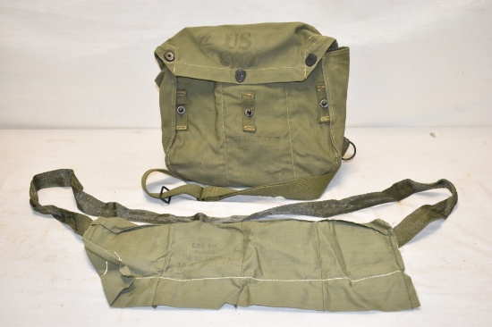 US Military Service Mask Bag & 5.56 Ammo Belt