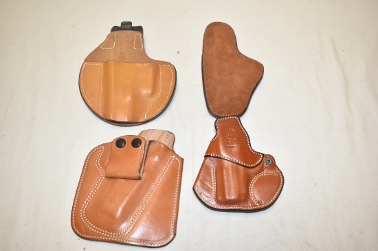 Four Leather Pistol Holsters