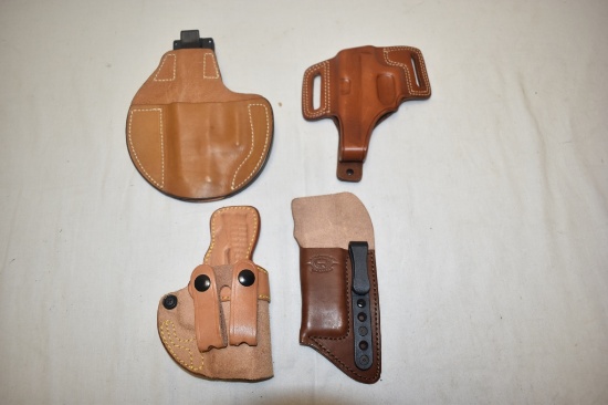 Four Leather Pistol Holsters