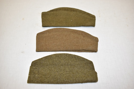 Three WWII Wool Military Garrison Caps