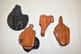 Four Leather Pistol Holsters