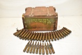 Us Military M8 Ammo, Clips & Wooden Crate