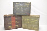 Three US Military Wooden Ammunition Crates