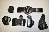 Six Leather Pistol Holsters