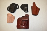 Five Leather Pistol Holsters