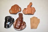Five Leather Pistol Holsters