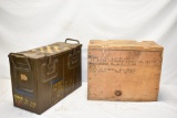 Two WWII Military Ammo Boxes