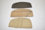 Three Military Garrison Caps