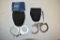 Two Sets of Handcuffs with Holders & Key Tool