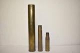 Three WWI Deactivated Emptied Shells