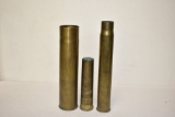 Three Deactivated Projectile Shells