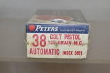 Ammo. 38 Colt Pistol Auto. 50 Rds. Sealed Box