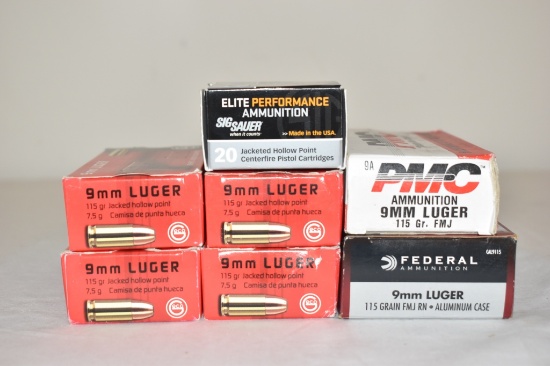 Ammo 9 MM Luger. 285 Rds.