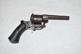Gun. Belgium Pin Fire 30 cal Revolver (parts)