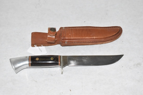 Western Fixed Blade Knife &  Leather Sheath