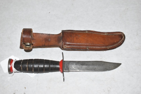 Schrade-Walden Fixed Blade Knife & Leather Sheath