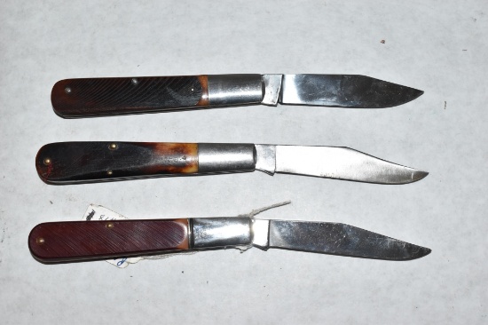 Three Folding Blade Knives
