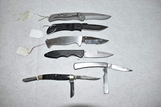 Six Folding Blade Pocket Knives