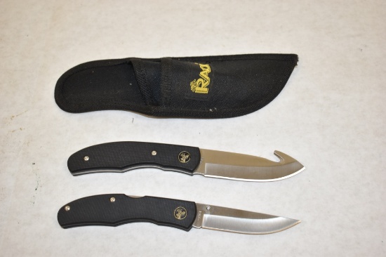 Two Rack Knives Fixed & Folding Blade Set