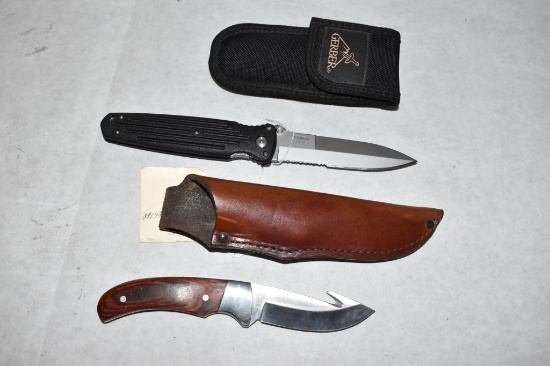 Two Knives Fixed & Folding Blade & Sheaths