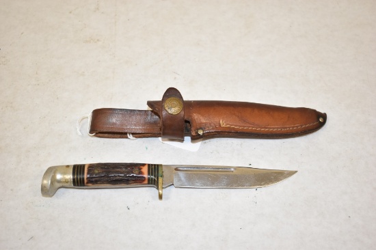 Western USA Fixed Blade Knife & Sheath